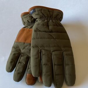 FAHERTY MENS RIPSTOP PUFFER GLOVES OLIVE LARGE NWOT